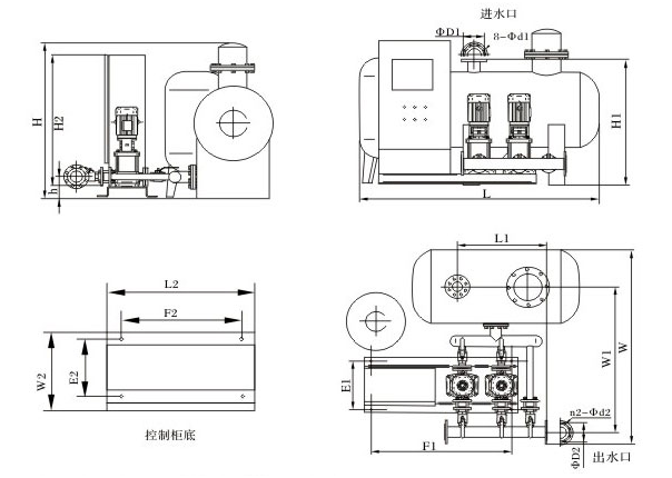 大東海泵業(yè)供水設備安裝示意圖